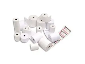 BOBINE TPE EXACOMPTA PAPIER THERMIQUE 80X72MM LONGUEUR 76M 48G/M2 MANDARIN 12MM