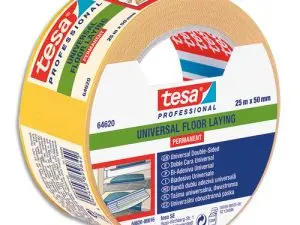 TOILE ADHÉSIVE TESA DOUBLE-FACE FIXATION REVÊTEMENT SOL 50MMX25M