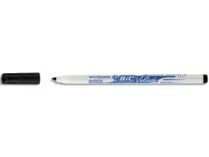 MARQUEUR BIC VELLEDA 1721 EFFAÇABLE POINTE OGIVE 1MM ENCRE ALCOOL SANS ODEUR CORPS PLASTIQUE NOIR