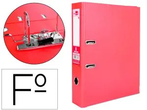 CLASSEUR LEVIER LIDERPAPEL DOCUMENTA A4+ CARTON REMBORDE DOS 75MM RADO METALLIQUE COLORIS ROUGE