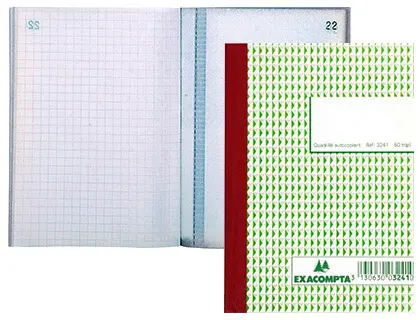 MANIFOLD AUTOCOPIANT EXACOMPTA A5 105X148MM QUADRILLÉ 5X5 FOLIOTAGE 50 TRIPLIS