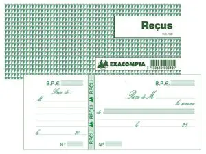 CARNET À SOUCHE EXACOMPTA REÇUS 13X9CM 50 FEUILLETS 95G PAPIER CHÈQUE AMAGNÉTIQUE