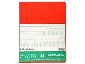 REGISTRE PIQÛRE EXACOMPTA COLONNES 250X320MM 33 LIGNES 7 COLONNES/PAGE 80 PAGES