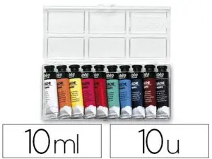 GOUACHE PÉBÉO COULEURS LUMINEUSES FORT POUVOIR COUVRANT COLORIS ASSORTIS BOÎTE 10 TUBES 10ML