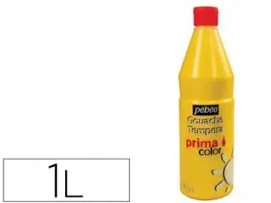 GOUACHE PÉBÉO PRIMACOLOR LIQUIDE INODORE ONCTUEUSE APPLICATION FACILE COLORIS JAUNE PRIMAIRE FLACON 1000ML