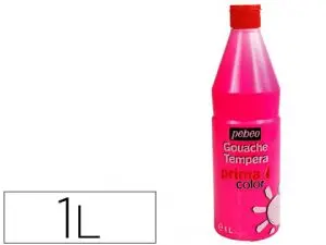 GOUACHE PÉBÉO PRIMACOLOR LIQUIDE INODORE ONCTUEUSE APPLICATION FACILE COLORIS ROUGE FLACON 1000ML