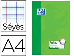 COPIE DOUBLE OXFORD A4 210X297MM 200P SÉYÈS NON PERFORÉES
