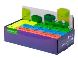 TAILLE-CRAYON Q-CONNECT ÉCONOMIQUE RÉSERVOIR PLASTIQUE TRANSPARENT 1 USAGE