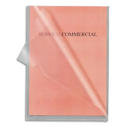 POCHETTE COIN ELBA POLYPROPYLÈNE GRAINÉ TRANSPARENT 12/100E A4 CAPACITÉ 25F INCOLORE SACHET 10 UNITÉS