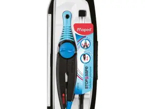 COMPAS MAPED STOP&SAFE COMPAS MINE TAILLE-MINES TYPE CISEAUX COLORIS ASSORTIS COFFRET PRÉSENTOIR 10 UNITÉS