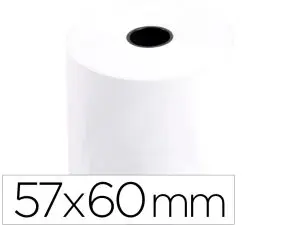 BOBINE THERMIQUE Q-CONNECT 57MM LARGEUR X 60MM DIAMETRE 55GR SANS BISPHENOL A