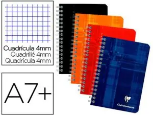 CARNET CLAIREFONTAINE RELIURE INTÉGRALE PAPIER VÉLIN VELOUTÉ COUVERTURE PELLICULÉE LAVABLE 9X14CM 180 PAGES 90G 5X5MM