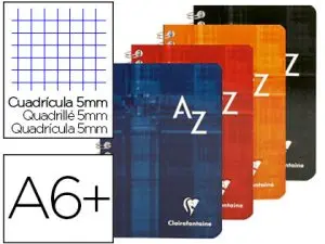 RÉPERTOIRE CLAIREFONTAINE RELIURE INTÉGRALE PAPIER VÉLIN VELOUTÉ COUVERTURE LAVABLE 110X170MM 100 PAGES 90G 5X5MM