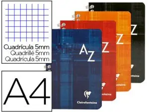 RÉPERTOIRE CLAIREFONTAINE RELIURE INTÉGRALE PAPIER VÉLIN VELOUTÉ COUVERTURE PELLICULÉE LAVABLE A4 180 PAGES 90G 5X5MM