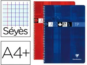 CAHIER CLAIREFONTAINE TRAVAUX PRATIQUES RELIURE INTÉGRALE PAPIER VÉLIN A4+ 24X32CM 80 PAGES 40 SÉYÈS/40 UNIES 90G
