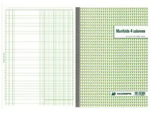 MANIFOLD AUTOCOPIANT EXACOMPTA 4 COLONNES A4 210X297MM FOLIOTAGE 50 DUPLIS