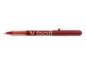ROLLER PILOT VBALL 1.0 ÉCRITURE 0.7MM ENCRE LIQUIDE NIVEAU VISIBLE POINTE CONIQUE 1MM CLIP MÉTAL COLORIS ROUGE