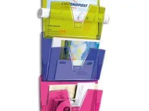 CORBEILLE MURALE CEP AJOURÉE EN GRILLE POLYSTYRÈNE ANTICHOC 364X95X257MM COLORIS NOIR