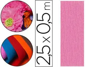 PAPIER CRÉPON CLAIREFONTAINE DENSITÉ CRÊPAGE 60% 40G/M2 50CMX2.5M UNICOLORE CYCLAMEN