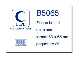 FEUILLE BRISTOL ELVE 50X65CM 190G UNI BLANC