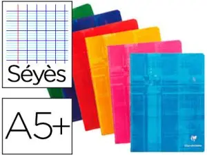 CAHIER PIQUÉ CLAIREFONTAINE PAPIER VÉLIN VELOUTÉ COUVERTURE PELLICULÉE A5+ 17X22CM 144 PAGES 90G SÉYÈS