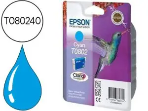CARTOUCHE EPSON T0802 JET D'ENCRE C13T08024011 COULEUR CYAN 925P
