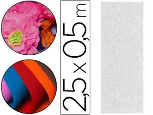 PAPIER CRÉPON CLAIREFONTAINE DENSITÉ CRÊPAGE 60% 40G/M2 50CMX2.5M UNICOLORE BLANC