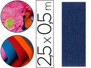 PAPIER CRÉPON CLAIREFONTAINE DENSITÉ CRÊPAGE 60% 40G/M2 50CMX2.5M UNICOLORE BLEU MARINE