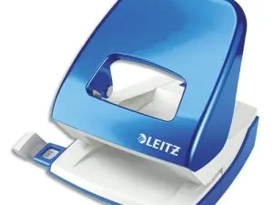 PERFORATEUR LEITZ MÉTAL CAPACITÉ PERFORATION 30F 2 TROUS COLORIS BLEU 107X100X137MM