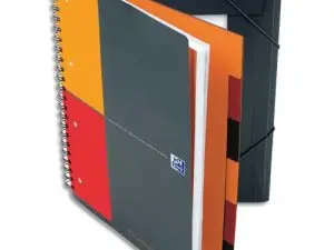 CAHIER TRIEUR OXFORD ORGANISER BOOK OPTIK PAPER COUVERTURE POLYPROPYLÈNE 160 PAGES LIGNÉ 3 RABATS FERMETURE ÉLASTIQUE