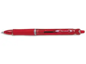 STYLO-BILLE PILOT RT ACROBALL BEGREEN ÉCRITURE MOYENNE 0.5MM RÉTRACTABLE GLISSE EXTRÊME CORPS COULEUR ENCRE ROUGE