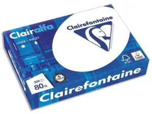 PAPIER CLAIREFONTAINE CLAIRALFA EXTRA BLANC A5 80G/M2 BLANCHEUR 170 OPACITÉ 93 RIGIDITÉ 135 500 FEUILLES