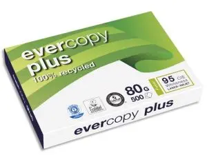 PAPIER CLAIREFONTAINE BLANC 100% RECYCLE MULTIFONCTION    EVERCOPY A3 80G/M2 BLANCHEUR  95 CIE