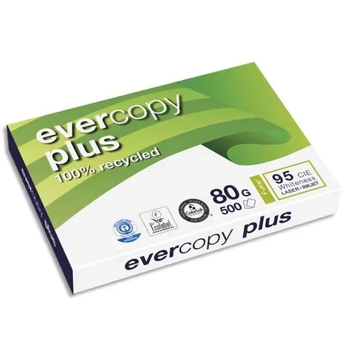 PAPIER CLAIREFONTAINE BLANC 100% RECYCLE MULTIFONCTION EVERCOPY A3 80G/M2 BLANCHEUR 95 CIE
