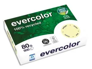 RAMETTE CLAIREFONTAINE EVERCOLOR PAPIER COULEUR A4   80G RECYCLE 500 FEUILLES      COLORIS JAUNE