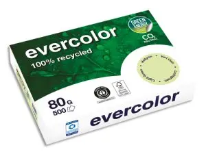 RAMETTE CLAIREFONTAINE EVERCOLOR PAPIER COULEUR A4   80G RECYCLE 500 FEUILLES      COLORIS VERT