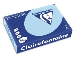 PAPIER COULEUR CLAIREFONTAINE TROPHÉE MULTIFONCTION A4 80G/M2 COULEURS VIVES BLEU VIF PAQUET 500 FEUILLES