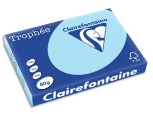 PAPIER CLAIREFONTAINE MULTIFONCTION LASER COULEUR   TROPHE A3 80G/M2  BLEU VIF    PARFAITE OPACITE PAQUET 500