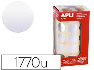 GOMMETTE MÉTALLISÉE APLI AGIPA RONDE DIAMÈTRE 20MM COLORIS ARGENT ROULEAU 1770 UNITÉS