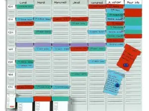 KIT OFFICE NOBO HEBDOMADAIRE 8 COLONNES 24 FENTES 700 FICHES INDICE 2 7 COLORIS 100 FICHES BLANCHES INDICE 1 48X48X1.5CM