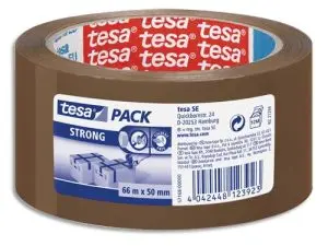 RUBAN ADHÉSIF TESAPACK STRONG EMBALLAGE POLYPROPYLÈNE SOLIDE RÉSISTANT DÉCHIREMENT SILENCIEUX 50MMX66M HAVANE