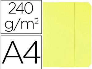 POCHETTE CARTON VIP OXFORD 240G/M2 320X240MM CAPACITE 30MM DOCUMENT A4 210X297MM RABAT FERMETURE JAUNE CLAIR