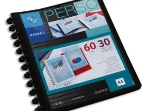 PORTE VUES GEODE ESSENTIEL RECYCLE PERSONNALISABLE 60    VUES POLYPROPYLENE A4 MAXI    COLORIS NOIR