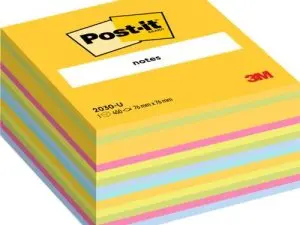 BLOC-NOTES POST-IT CUBE 76X76MM 450F REPOSITIONNABLES COLORIS LIGHT ÉNERGIE