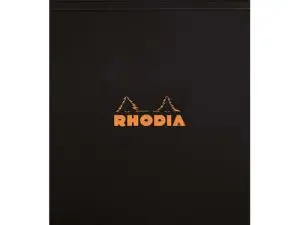 BLOC BUREAU RHODIA A4+ PAPIER VÉLIN SURFIN COUVERTURE ENDUITE ENVELOPPANTE 210X320MM 80F DÉTACHABLES 80G 5X5MM NOIR