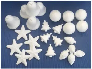 FORME NOËL À DÉCORER STYROPOR ASSORTIMENT 25 UNITÉS