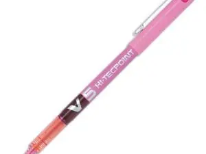 STYLO PILOT V5 ÉCRITURE FINE 0.3MM CLIP MÉTAL ENCRE LIQUIDE NIVEAU VISIBLE POINTE INDÉFORMABLE COLORIS ROSE