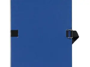 CHEMISE EXACOMPTA CARTON PAPIER TOILÉ 240X320MM DOS EXTENSIBLE 120MM SANGLE COTON BOUCLE CRANTÉE COLORIS MARINE