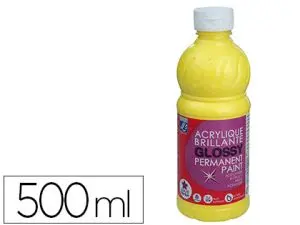 PEINTURE ACRYLIQUE LEFRANC BOURGEOIS GLOSSY FLUIDE BRILLANTE INDÉLÉBILE MULTI-SUPPORTS JAUNE CITRON FLACON 500ML