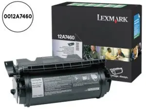 TONER LASER LEXMARK T630/T632/T634 12A7460 COULEUR NOIR 5000P